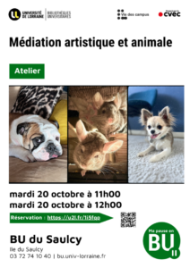 [Atelier] Pause douceur &agrave; la BU du Saulcy : m&eacute;diation artistique et animale pour souffler entre deux r&eacute;visions !