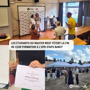 Les &eacute;tudiants du Master MEEF f&ecirc;tent la fin de leur formation &agrave; l&rsquo;UFR STAPS Nancy