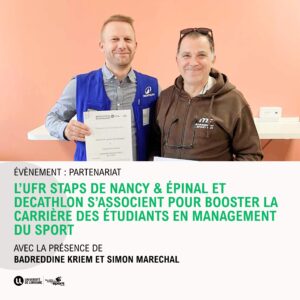 L’UFR STAPS de Nancy &#038; Épinal et Decathlon s’associent pour booster la carrière des étudiants en management du sport