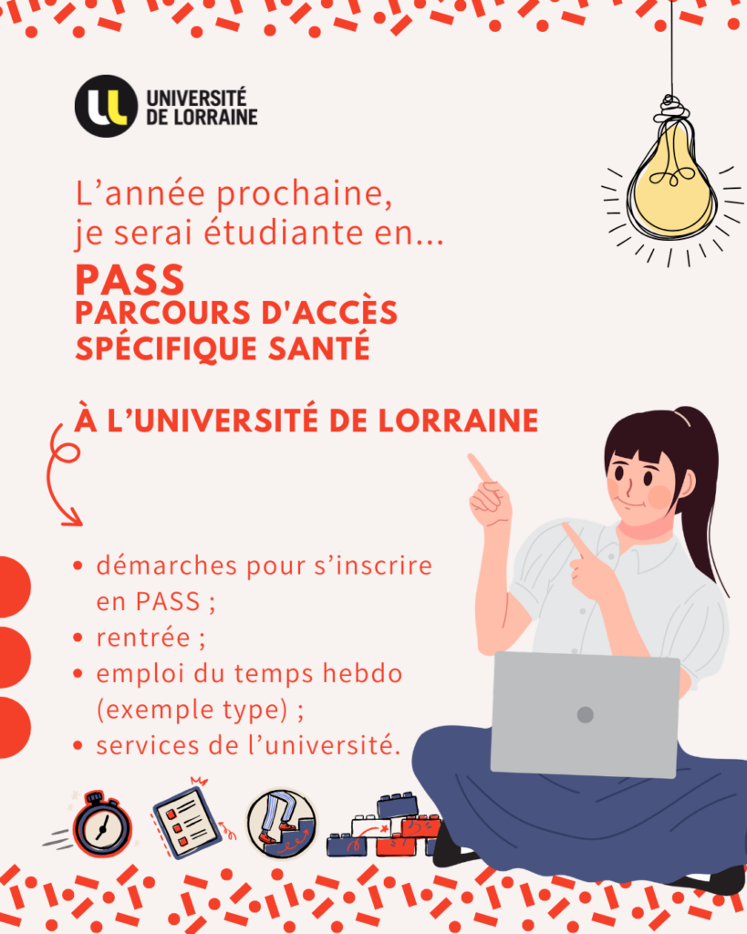 Image renvoyant vers un document sur la 1re ann&eacute;e de licence en PASS : d&eacute;marches pour s'inscrire, rentr&eacute;e, emploi du temps type, services de l'universit&eacute;.