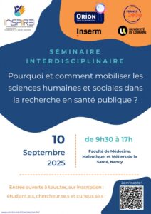Journée d&#039;étude &quot;Pourquoi et comment mobiliser les sciences humaines et sociales dans la recherche en santé publique ?&quot;