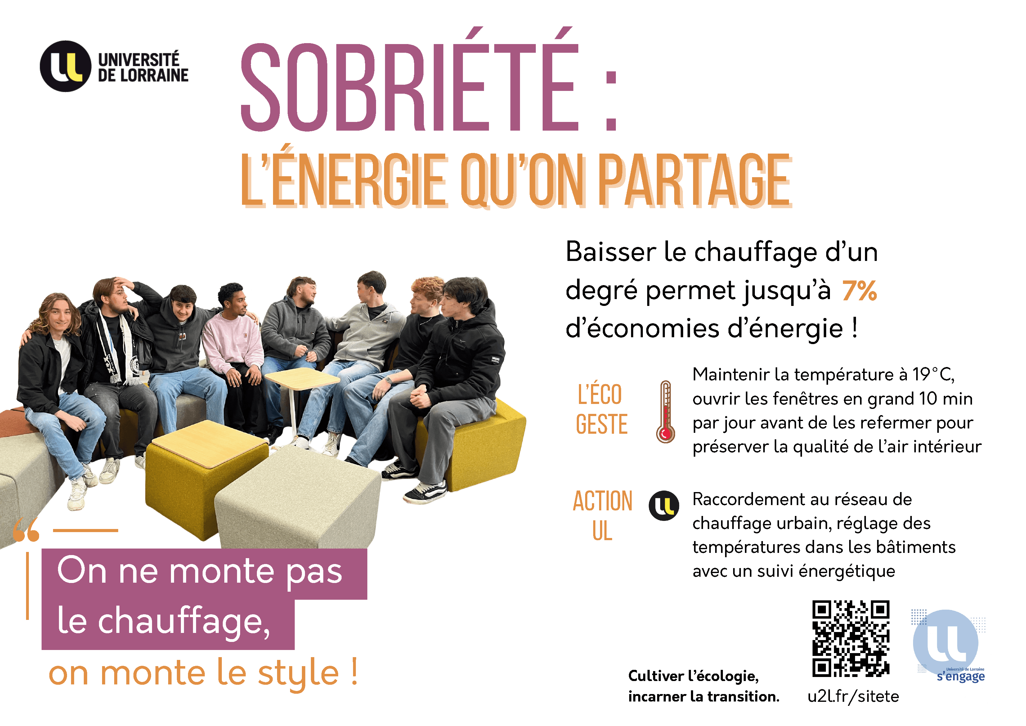 Affiche pour impression de la campagne de sobriété énergétique sur le chauffage