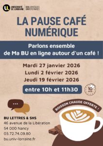 [Atelier] La Pause caf&eacute; num&eacute;rique &agrave; la BU Lettres, Sciences Humaines et Sociales