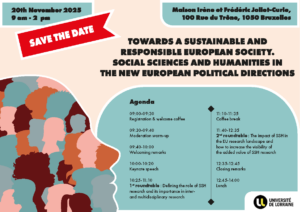 Évènement sur la place et le rôle de la recherche en sciences humaines et sociales (SHS) dans les nouvelles orientations européennes