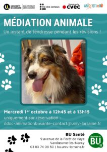 [Atelier] Médiation animale à la BU Santé