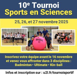 10ᵉ édition du Tournoi Sports en Sciences : inscrivez votre équipe avant le 16 novembre !
