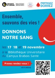 Collecte de sang à la BU Santé