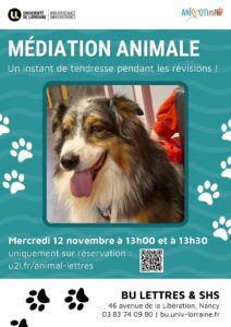 [Atelier] Médiation animale à la BU Lettres &#038; SHS