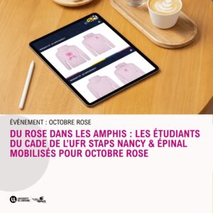Du rose dans les amphis : les étudiants du CADE de l’UFR STAPS Nancy &#038; Épinal mobilisés pour Octobre Rose