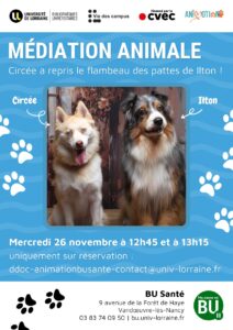 [Atelier] Médiation animale à la BU Santé