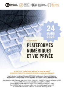 [S&eacute;minaire Chaire RPNS] Plateformes num&eacute;riques et vie priv&eacute;e
