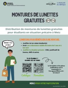 Solidarit&eacute; &eacute;tudiante : des lunettes gratuites disponibles pour celles et ceux qui en ont besoin !