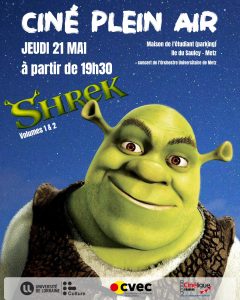 Cinéma en plein air – Shrek 1 & 2 + concert de l’Orchestre Universitaire de Metz
