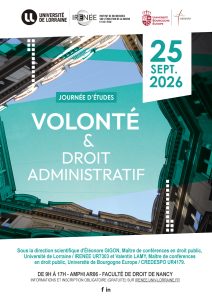[Journ&eacute;e d&rsquo;&eacute;tudes] Volont&eacute; et droit administratif