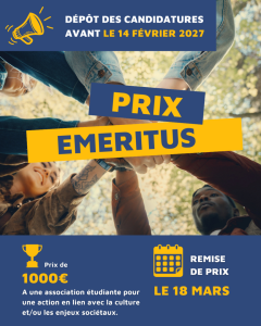 [PRIX] Lancement de la 4ᵉ &eacute;dition du Prix Emeritus : un soutien aux projets &eacute;tudiants