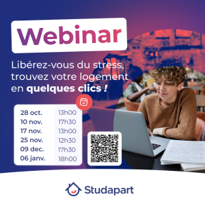 Besoin d&rsquo;un logement ou de conseils pour votre installation ? Participez aux webinaires Studapart !