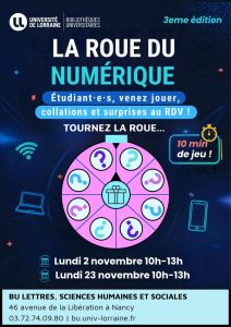 [Atelier] La Roue du num&eacute;rique &agrave; la BU Lettres, Sciences Humaines et Sociales