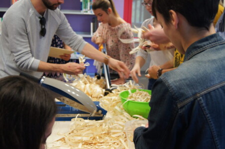 Artistic Workshop with wood shavings